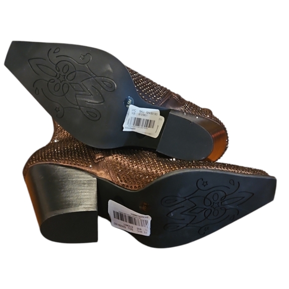 NWT Gianni Bini Star-Crossed Rhinestone Western Boots Brown 9.5 - Picture 6 of 8